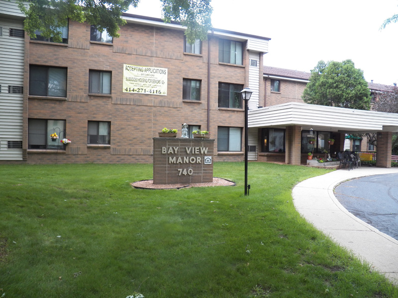Front view of Bayview Manor low income apartments by Reilly Joseph in Milwaukee, WI